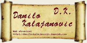 Danilo Kalajanović vizit kartica
